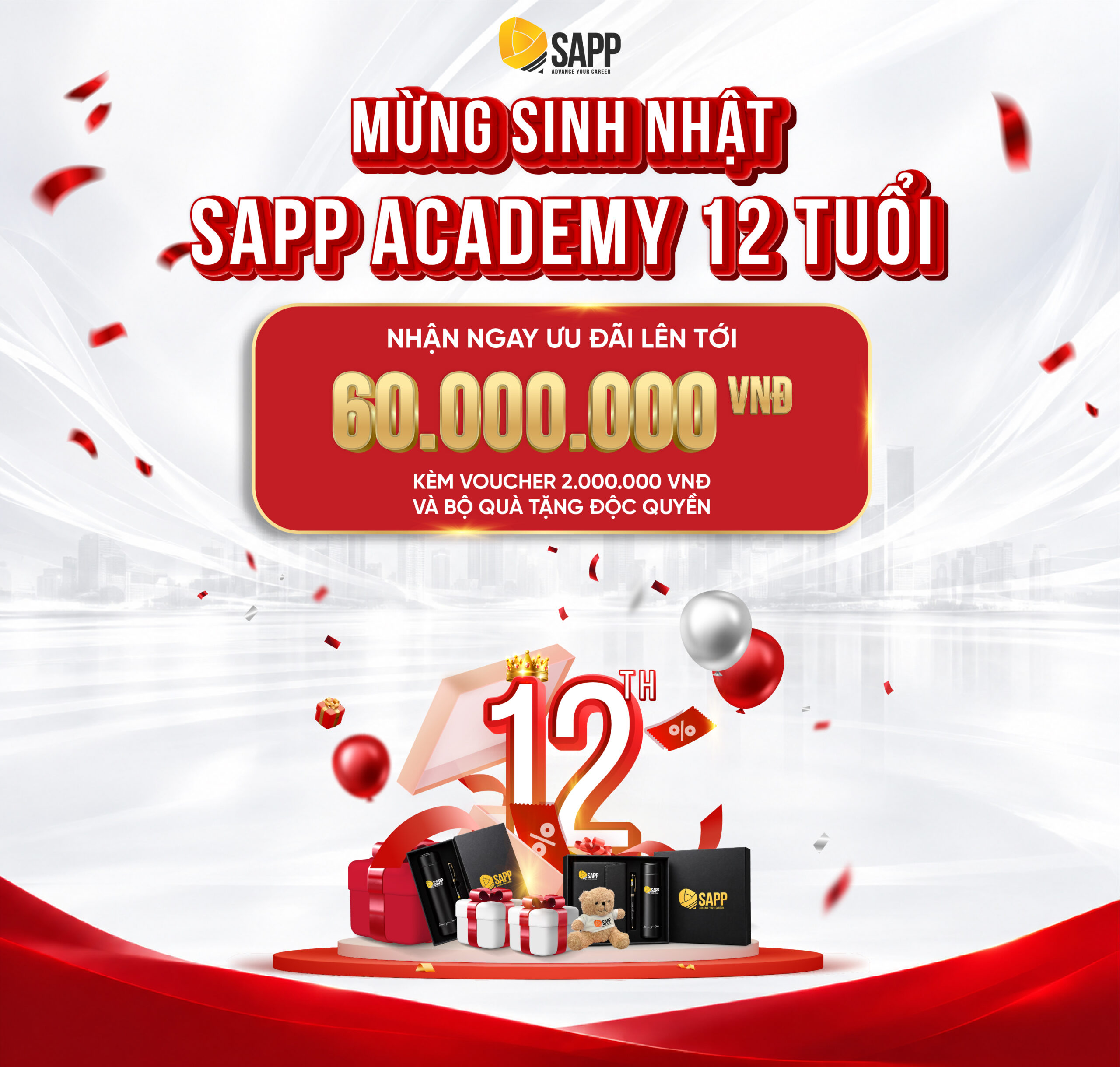 Mừng sinh nhật SAPP Academy 12 tuổi, nhận ngay ưu đãi tới 60 triệu đồng